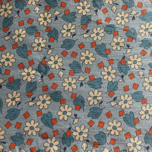 Load image into Gallery viewer, Original 1930&#39;s Fine Cotton Dressmaking Fabric in Orange, White and Blue Floral - 32&quot; x 86&quot;
