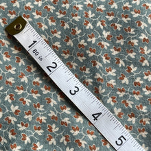 Load image into Gallery viewer, Sage Green Brushed Cotton Blouse Length of Dressmaking Fabric with Rust and Cream Floral Print - 50&quot; x 58&quot;
