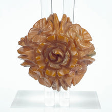 Load image into Gallery viewer, Original 1940&#39;s Carved Bakelite Flower Cluster Brooch in Brown
