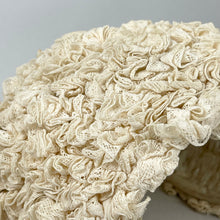 Load image into Gallery viewer, Original 1950&#39;s Cream Ruffled Lace Half Hat - Perfect for a Summer Wedding
