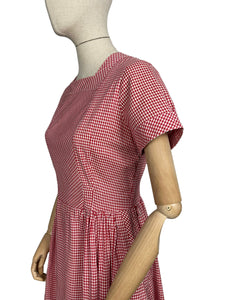 Original 1950's Harrods Red and White Gingham Dress with Pockets - Bust 36