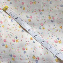 Load image into Gallery viewer, 1940&#39;s Brushed Cotton Dressmaking Fabric for Nightwear or Underwear - White Base with Floral Sprays in Pink, Yellow, Blue and Green - 35&quot; x 100&quot; - No.1
