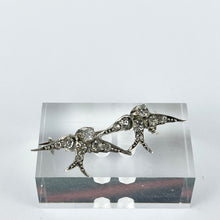 Load image into Gallery viewer, Antique Victorian Hallmarked Silver Double Swallow Brooch Set with Paste - Sweetheart Brooch *
