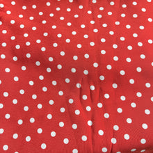 Load image into Gallery viewer, Red and White Viscose Crepe Polka Dot Dressmaking Fabric - 44&quot; x 100&quot;
