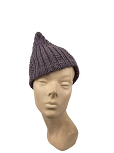 Reproduction 1930's Pointed Hat - Hand Knitted in Merino Wool in Mulberry