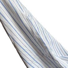 Load image into Gallery viewer, Original 1940&#39;s 1950&#39;s White Cotton Fabric with Blue and Black Stripe - Medium Weight Shirting - 28&quot; x 128&quot;
