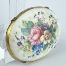 Load image into Gallery viewer, Beautiful Vintage Ceramic Brooch with Painted Floral Design including Roses
