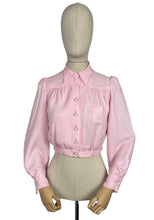 Load image into Gallery viewer, Original 1940&#39;s Pale Pink Long Sleeved Blouse with Neat Collar - Bust 34 35
