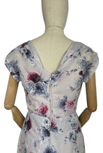 Load image into Gallery viewer, Original 1950&#39;s Floral Nylon Pretty Day Dress with Pastel Carnation Print - Bust 34
