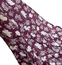 Load image into Gallery viewer, Original 1930&#39;s 1940&#39;s Wine and White Floral Dressmaking Fabric - 38&quot; x 144&quot;
