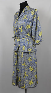 1940s Artificial Silk Dress Which Looks Like A Suit - B38/40