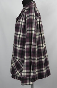 Vintage Pendleton Style Wool Check Jacket in Purple, White and Black - B40