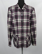 Load image into Gallery viewer, Vintage Pendleton Style Wool Check Jacket in Purple, White and Black - B40
