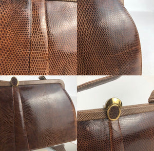 Original Vintage 1950's Mappin & Webb Lizard Skin Bag