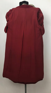 1940s Red Wool Coat with Grey Fur Trim - B38