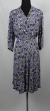 Load image into Gallery viewer, 1940s Purple and Chartreuse Crepe Dress - B40 42
