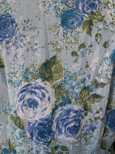 1950s Blue Roses Nylon Dress - B38/40
