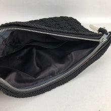 Load image into Gallery viewer, Original 1940s Large Black Crochet Handbag with Lucite Trim
