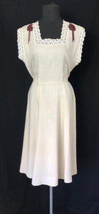 1940s Walpoles of London Cream Linen Day Dress - B36/38