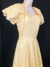 Load image into Gallery viewer, 1950s Lee Delman Yellow Floral Net Evening Dress
