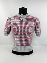 Load image into Gallery viewer, Reproduction 1940&#39;s Waffle Stripe Jumper Knitted from a Wartime Knitting Pattern - B36 38
