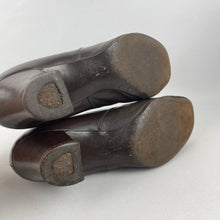 Load image into Gallery viewer, Original 1930&#39;s Brown Leather Court Shoes by Mirana - UK 4 4.5
