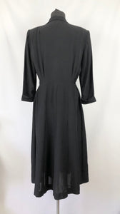 1940s Black Dress with Applique Detail - Bust 40 42