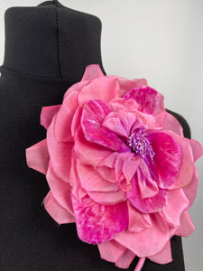 Original 1930s Large Pink Floral Corsage - Beautiful True Vintage Accessory