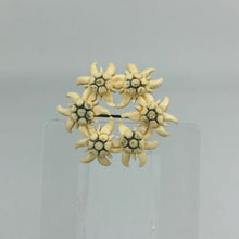 Load image into Gallery viewer, Vintage 1930s 1940s Cream Carved Edelweiss Circlet Brooch
