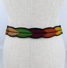 Load image into Gallery viewer, 1940&#39;s Style Colourful Felt Belt in Eight Autumnal Shades Made From a 1941 Pattern Using Pure Wool Felt - Waist 31
