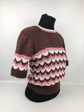 Load image into Gallery viewer, Reproduction 1940s Jumper in Stripes of Brown, Pink and Cream - B 36 38 40
