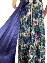Load image into Gallery viewer, Exceptionally Beautiful Original 1950&#39;s Silk Evening Gown with Satin Lined Drapes - Bust 30
