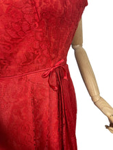 Load image into Gallery viewer, Fabulous Lipstick Red Vintage Lace Cocktail Dress with Front Bow - Bust 36
