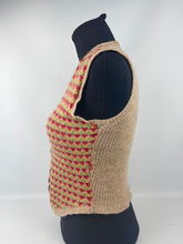 Load image into Gallery viewer, Original 1940s Fair Isle Waistcoat in Red, Green and Yellow - Charming Vintage Knit - Bust 30 31 32
