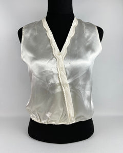 Original 1930's Satin and Net Dickie Blouse - Bust 32 33 34