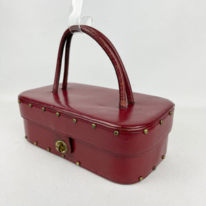 Fabulous Original 1950's Deep Red Studded Box Bag by Eros - Fabulous Vintage Bag *