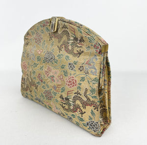 Utterly Exceptional 1920's 1930's Lame Bag with Chinese Dragons and Butterflies