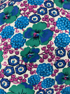 1940s Floral Pansy and Berry Print Cotton Apron - Would Make A Great Summer Dress - Bust  38 40