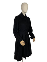 Load image into Gallery viewer, Original 1940&#39;s Black Wool Fit and Flair Princess Coat by Pober of New York - Bust 34&quot;
