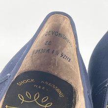 Load image into Gallery viewer, Original 1940's 1950's Deadstock Blue Suede Court Shoes with Punch Detail  - UK 4.5
