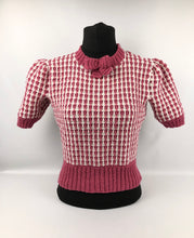 Load image into Gallery viewer, Reproduction 1940s Waffle Stripe Jumper Knitted from a Wartime Pattern - B 36 38 40
