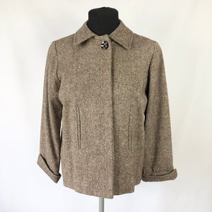 1940s Cropped Swing Jacket Made From Scottish Tweed B34