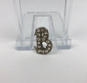 1950s Teeny Initial “B” Brooch with Paste Stones