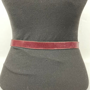 Original 1930s or 1940s Dark Burgundy Leather Belt - Waist 26