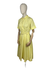 Load image into Gallery viewer, RESERVED Do Not Buy Original 1950&#39;s Lightweight Cotton Day Dress in Soft Yellow - Belted - Bust 36 38 *
