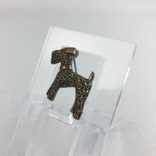 Load image into Gallery viewer, 1940s Punched Steel Terrier Dog Brooch
