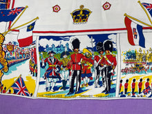 Load image into Gallery viewer, Original 1953 Queen Elizabeth II Coronation Commemorative Scarf - Bold Print on Purple Ground
