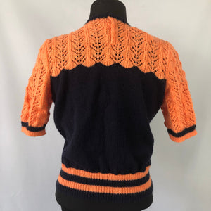 RESERVED FOR CAMIELLE DO NOT BUY - Reproduction 1940s Navy and Orange Jumper - B40 42