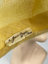 Load image into Gallery viewer, Original 1950&#39;s 1960&#39;s Yellow Net Hat with Rose Floral Trim - &quot;A Jan Dec Hat&quot;
