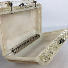Load image into Gallery viewer, 1950s Cream and Gold Star Confetti Lucite Bag with Twisted Lucite Handle
